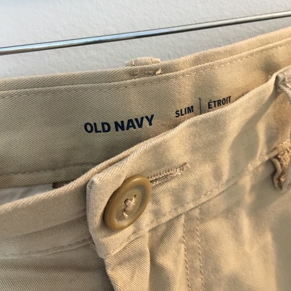 Beige Mens Slim Fit Chinos - Picture 2 of 2